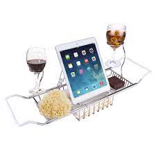Teak bathtub caddy with an adjustable frame. Ipegtop Stainless Steel Bathtub Caddy Tray Over Bath Tub Racks Shower Organizer With Extending Sides Removable Wine Glass Book Holder Buy Online At Best Price In Uae Amazon Ae