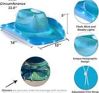 Amazon.com: Funcredible Blue Light Up Cowboy Hat and Glasses ...