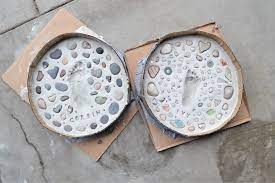 Stepping stones diy stepping stones diy for kids patio stones crafts footprint garden crafts stone. Diy Stepping Stones Kids Footprint Keepsakes With Diy Cement Molds Stepping Stone Drying Making Things Is Awesome