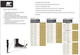 79 Bright Sorel Boot Sizing Chart