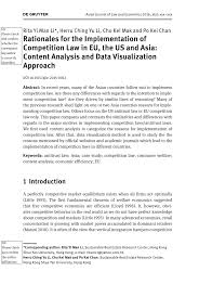 However, the number of jurisdictions with a competition law increased dramatically in the last 20 years. Pdf Rationales For The Implementation Of Competition Law In Eu The Us And Asia Content Analysis And Data Visualization Approach
