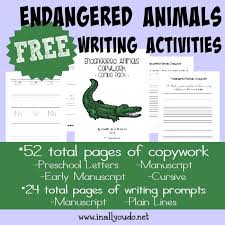 Free Endangered Animals Writing Activities Printables In All You Do Animal Writing Activities Animal Writing Writing Activities