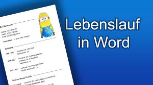 Tabellarischer Lebenslauf In Word Youtube