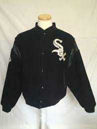 vintage chicago white sox mens jacket large mlb chalk line black long sleeves ebay satin jackets vintage jacket white sock