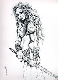 Warrior male and female with weapon silhouette. A Simple Rainy Day Pen Drawing A Friend Of Mine Liked It So I Kept It Warrior Drawing Warrior Woman Viking Warrior