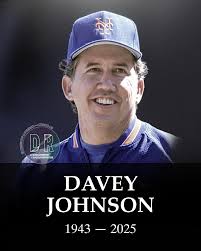 Legendary Mets manager Davey Johnson, who led New York to their 1986 World  Series title, has passed away. He was 82. Johnson also managed the  Nationals to success and was NL manager
