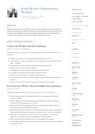 construction worker resume & writing