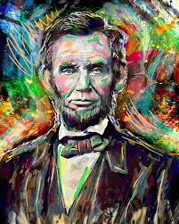 Abraham Lincoln Art Print, Abe Lincoln Art, President Painting