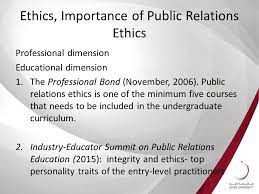 Significance Of Ethics In Public Relations And The Role Of Public Relations Associations In Ethics Education Middle Eastern Public Relations Association Ppt Download