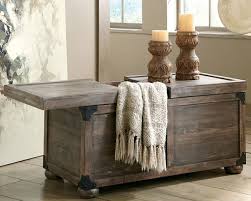 Dark brown coffee table dark chocolate santa fe trunk coffee table features: Rustic Coffee Table Trunk Style With Storage