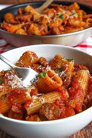 Rigatoni With Ragu Barese Apulian Meat Sauce Philosokitchen Recipe Meat Sauce Italian Dishes Pasta Recipes