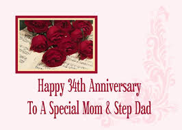 Mom And Step Dad 34th Anniversary Card Ad Ad Dad Step Mom Card Anniversary Cards For Wife Anniversary Cards For Husband 20th Anniversary Cards