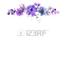 Purple Flower Cute Watercolor Hand Painted Flower Frame Invitation Wedding Card Birthday Card Stock Photo Flower Frame Purple Flowers Flower Painting