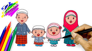 Gambar anak sd berkerudung / contoh gambar mewarnai gambar anak perempuan berjilbab kataucap / gambar pemandangan untuk anak sd belajar mewarnai dan. Keluarga Muslim Cara Menggambar Dan Mewarnai Kartun Youtube