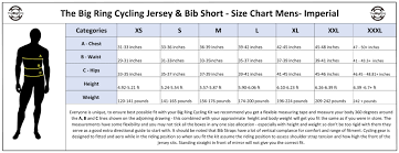 Size Chart Imperial Cycling Jersey And Bib Short The Big