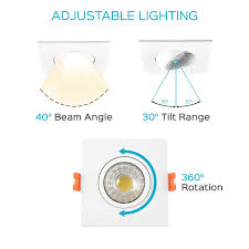 Choosing recessed lighting fixtures is an exercise in both design and practicality. Luxrite 3 Inch Gimbal Led Square Recessed Light With Junction Box 8w 3000k Soft White 600 Lumens Dimmable Downlight Energy Star Ic Rated Damp Location Adjustable Recessed Lighting 4 Pack