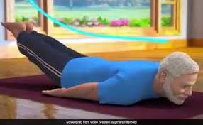 Pm Modi Posts New Animated Yoga Video Explains Benefits Of Shalabhasana