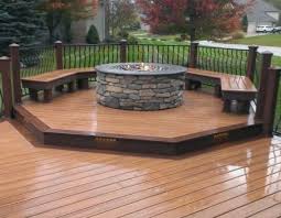 A metal fire pit can reach up to 800°f, pushing 200° to 400° of radiant heat onto decking; Top 50 Best Deck Fire Pit Ideas Wood Safe Designs