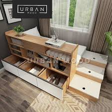 Charcoal full bookcase bed with 12 drawers. Falcon Japanese Platform Storage Bed Furniture Home Living Furniture Bed Frames Mattresses On Carousell