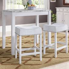 Some designs feature additional leaflets that can be expanded tavern sets offer you the choice of bar stools with plush leather seating or standard wooden pub chairs with backrests. Home Garden White Home Pubs Bars 3 Pieces Pub Table Set With Faux Marble Top 2 Cushioned Bar Stools Metal Frame Canoasstartups Com Br