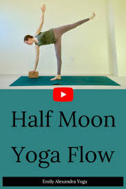 In This Hatha Yoga Flow We Ll Work Towards Our Half Moon Pose By Warming Up The Hamstrings Hips And Inn Yoga Flow Bikram Yoga Benefits Different Types Of Yoga