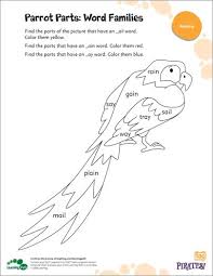The parrot answered, there is no doubt about it. Parrot Parts Word Families Word Families Word Family Reading Word Families Printables