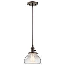 Kichler Avery Olde Bronze Farmhouse Seeded Glass Schoolhouse Pendant Light In The Pendant Lighting Department At Lowes Com