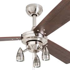 Harbor Breeze Exocet 48 In Brushed Nickel Indoor Ceiling Fan With Light Kit 3 Blade Lowes Com Ceiling Fan With Light Fan Light Ceiling Fan