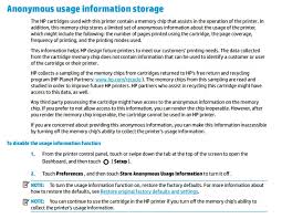 On previous forum someone asked which printers use 902 ink. How To Turn Off Chip Info Anonymous Usage Information For Hp Officejet Pro And Envy Using 902 564 920 934 935 Cartridges Bch Technologies