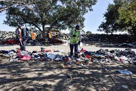 Image result for Images of trash left by homeless