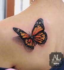 3d Monarch Butterfly Tattoo On Back Shoulder 3d Butterfly Tattoo Monarch Butterfly Tattoo Butterfly Tattoos For Women