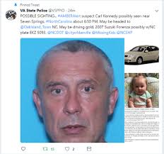BREAKING/AMBER ALERT UPDATE: Possible sighting in NC of Carl Kennedy via  Virginia State Police tweet. https://goo.gl/RJjhhE