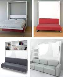 During the day wall bed is hidden on the wall and takes very little space, but it easily unfolds and transforms into spacious and cozy bed. Murphy Wall Bed Couch Combo With A Sofa In Front Murphy Bed Couch Murphy Wall Beds Murphy Bed Sofa