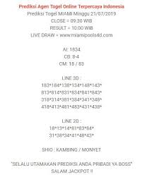 Prediksi Togel Miami Minggu 21 07 2019 Miami Minggu Indonesia