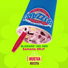 The nutty banana blizzard has pecans, bananas and chocolaty bits blended with creamy vanilla soft serve. Dairy Queen Banana Split Blizzard Facebook