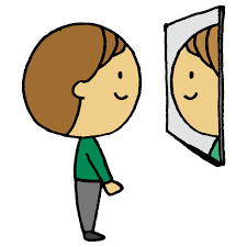 鏡を見る男性のフリーイラスト | フリーイラスト・クラシック（フリクラ）