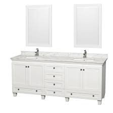 D bathroom vanity in white with marble vanity top in white carrara with white basins bridging the gap between american contemporary bridging the gap between american contemporary and european classic, the avery vanities are a welcome addition. Wyndham Acclaim Double 80 Inch Contemporary Bathroom Vanity White