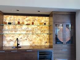 One key ingredient to a successful restaurant is a captivating atmosphere, and the striking backlit acrylic walls at the back. Liquor Wall Contemporary Home Bar Phoenix By Backlit Decor Houzz Uk