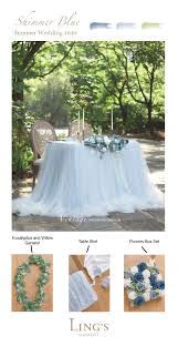 Extra Long Pooling Table Skirt 2 Colors In 2020 Blue Wedding Decorations Light Blue Wedding Sky Blue Weddings