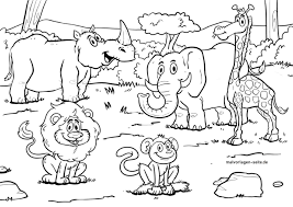 1000 x 1000 gif pixel. Kleurplaat Safari Dieren Gratis Kleurplaten
