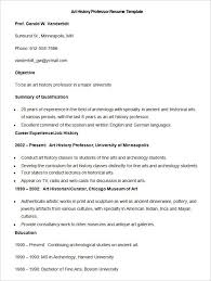sample art history professor resume