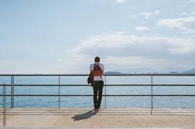 Persona Sola Mirando El Mar Stock Photo Adobe Stock