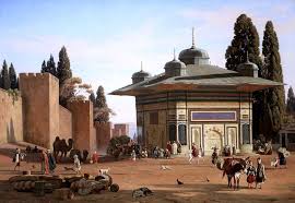 Img 0904a Martinus Christian Rorbye 1803 1848 Danmark Puits De Constantinople Sur La Place De Sainte Sophie Pres De La Porte Du Serail Constantinople Well On Building Painting Fountain Painting