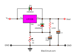 Lm338 Datasheet Adjustable Power Supply 5a And 10a Elec Circuit In 2020 Power Supply Circuit Power