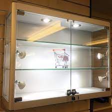 Mdesign metal wall mount magazine holder, storage organizer rack. Aluminium Glass Wall Mounted Shop Cabinet Shop Fitting Supplies Slatwall
