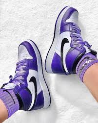 Style On Instagram These Air Jordan 1 Court Purple Cop Or Drop Purple Nike Shoes Nike Air Shoes Womens Basketball Shoes