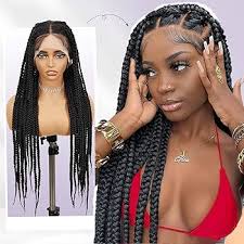 Amazon.com : Fancy Hair Full Lace Jumbo Braided Wigs for Black Women  Glueless Long Knotless Box Braided Wig for African American Women (Black,  32) : Beauty & Personal Care