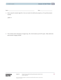 Show each expression on a number line. Lesson 3 Exit Ticket 5 3 Eureka Ereka Math 4 3 Lesson 23 Homework Youtube Nys Common Core Mathematics Curriculum Trends In Youtube