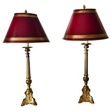 Bedside lamps aren't just practical, however. French Pair Of Column Lamps With Burgundy Red Parchment Shades At 1stdibs