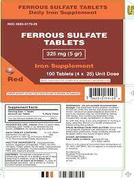 ferrous sulfate tablets 325 mg 5 gr